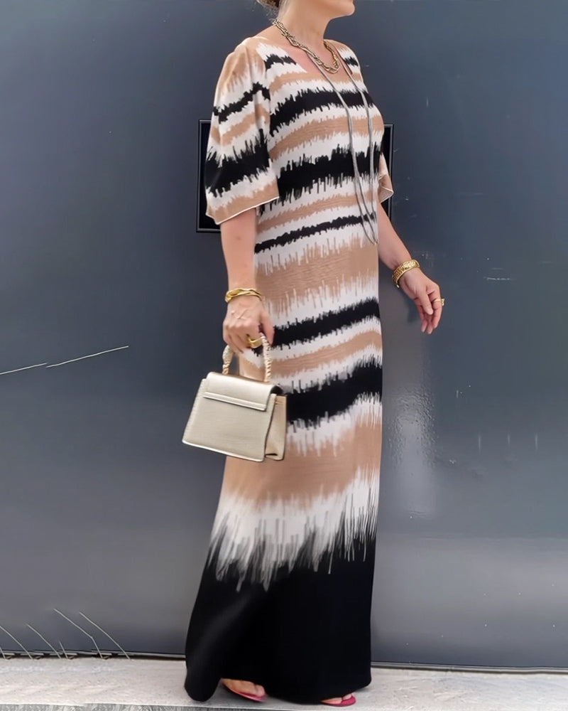 Klänning Gradient Tryck GOLVLÅNG