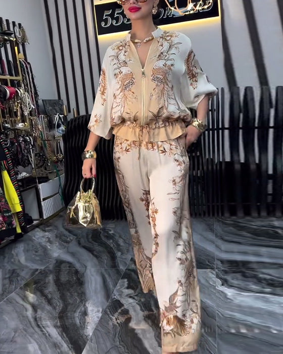 Kostym med Vida Ben Temperament Ståkrage Dragkedja