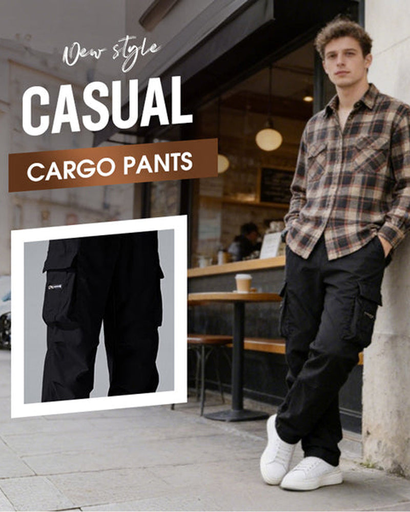 ✨ Herrarnas Cargobyxor – Fickor i överflöd, Stretch, Casual ✨