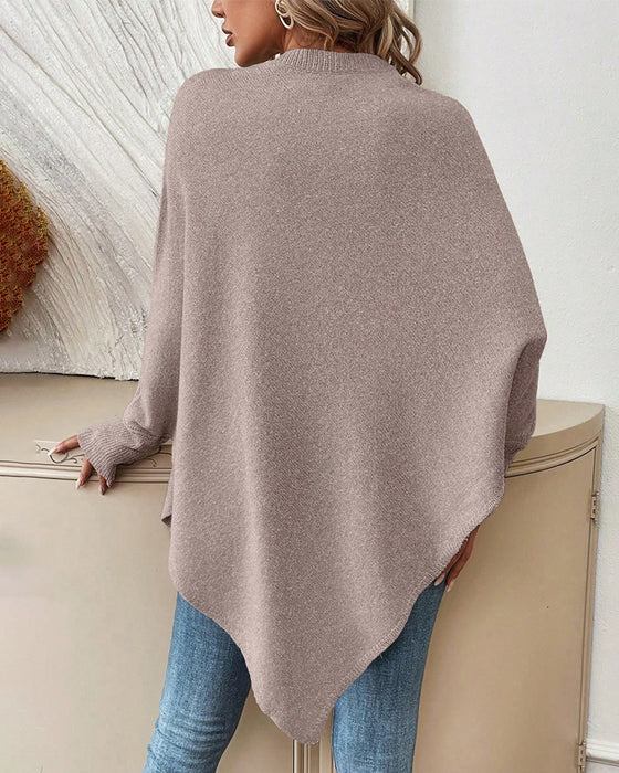 Floral Lössittande Tröja med Fladdermusärmar