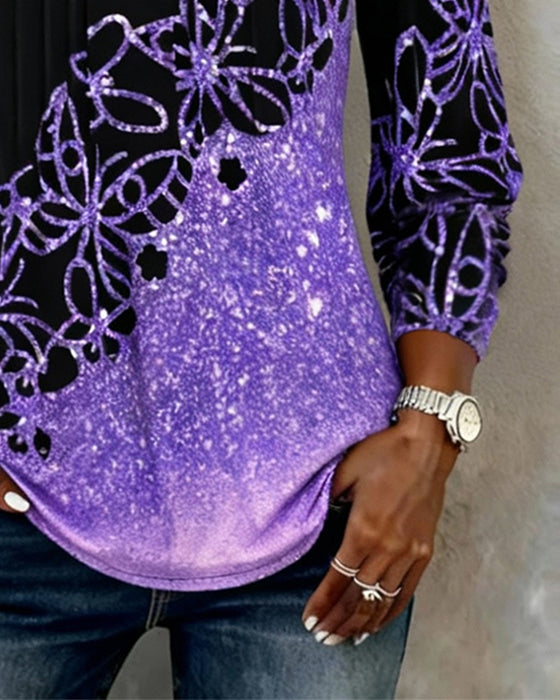 Topp Med Långa Ärmar Och V-Ringning