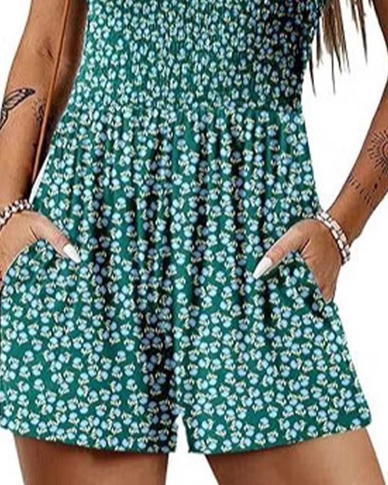 Hoppdräkt blommig avslappnad bandshorts