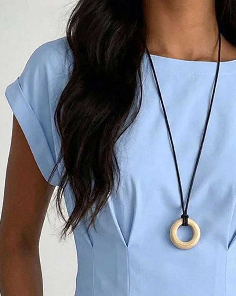 Blus Elegant Midjeband Veckad