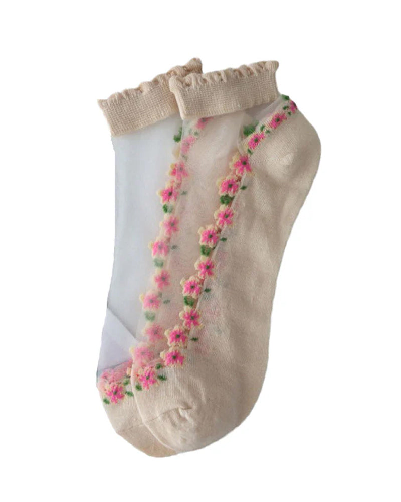 Sommar Blommig Andningsbar Sockor