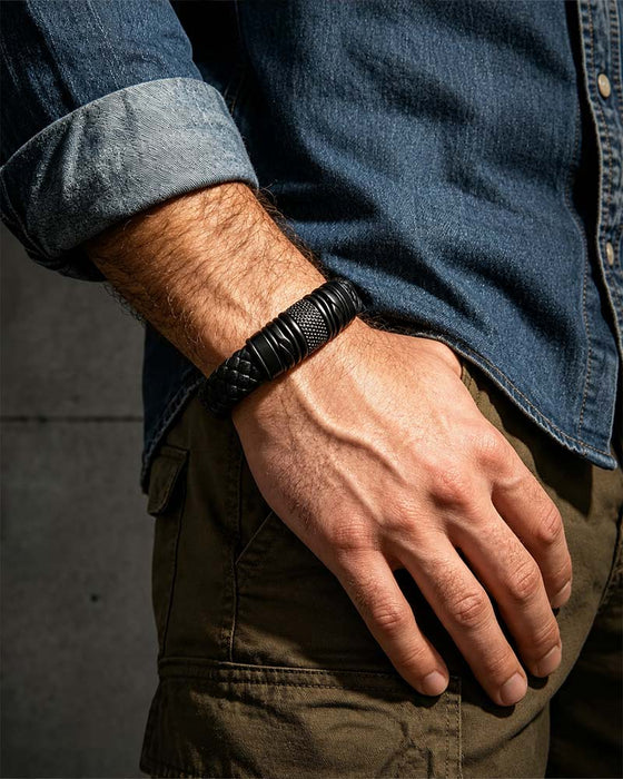Premium Läderarmband För Män