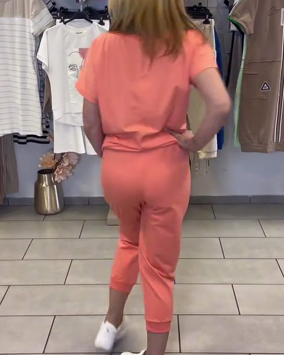 Set Vardagliga Mönstrade Korta Byxor