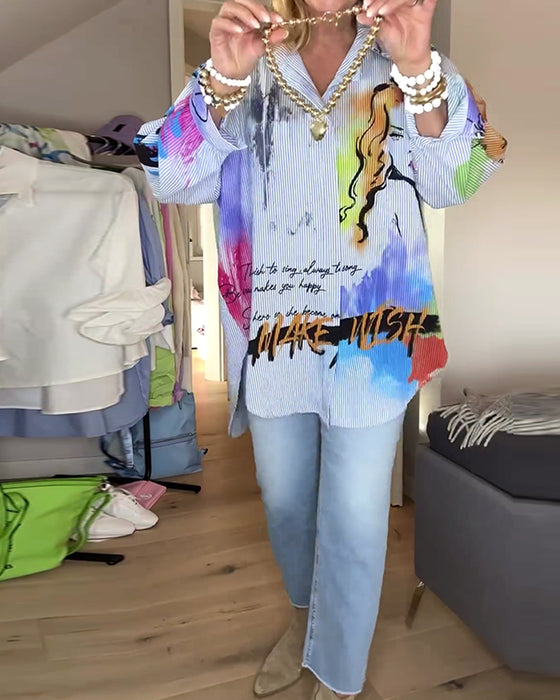 Färgglad tryckt tankklänning med ståkrage