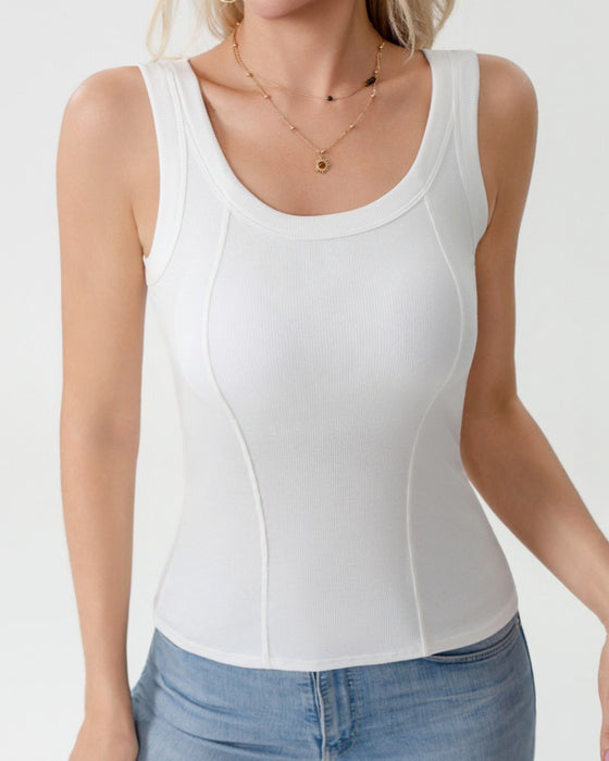 Cami‑Topp Solid Färg Med Inbyggd Bh