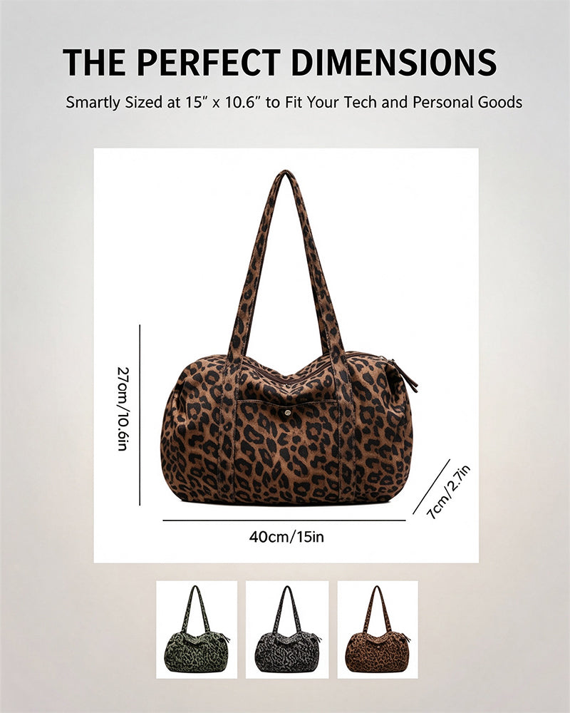 Väska Stor Kapacitet Leopard Tryck Tote