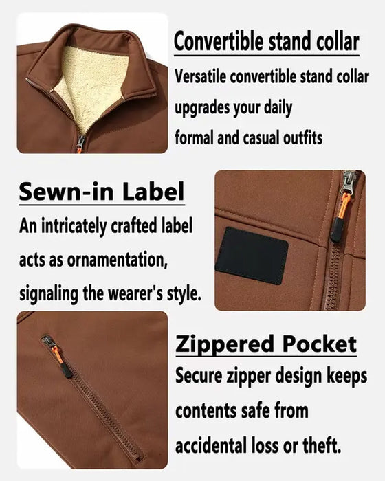 Cardigan Vadderad Polar Fleece Öppen Fram