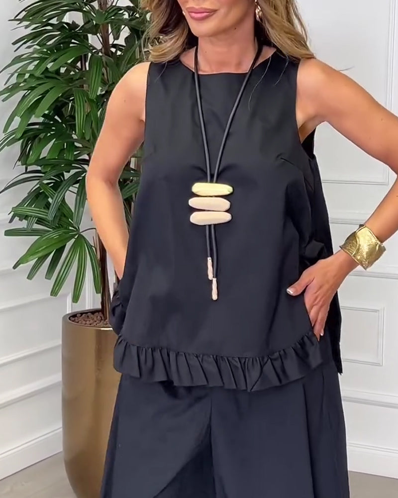 Blus Ärmlös Spetskant Camisole