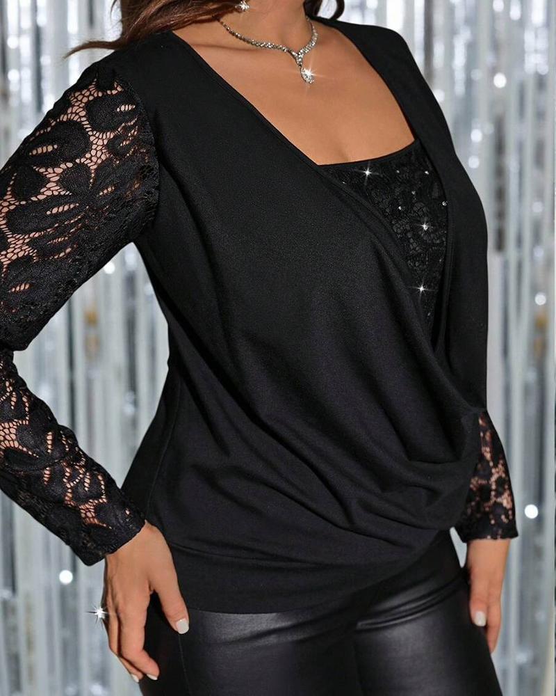 Topp Spets Falsk Tvådelad Lappverk