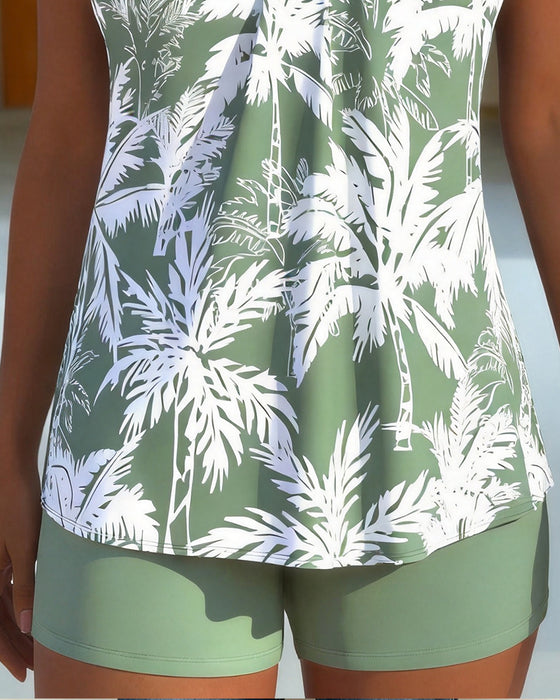 Tankini Botaniskt Print Linne Shorts