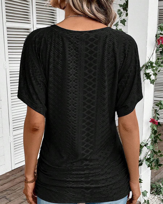 T-shirt V-ringad Enfärgad Casual