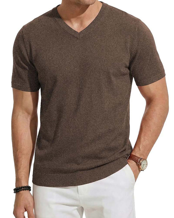 Pullover Mini V-Hals Casual Solid