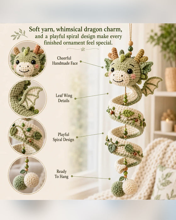 🐉 Nybörjarvänligt DIY-set för ett förtrollat drake-spiralhängande ornament | Komplett set inklusive alla verktyg och en steg-för-steg-instruktion 💕