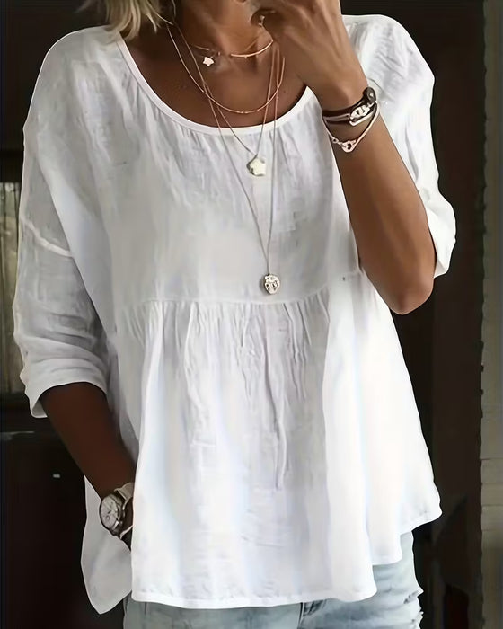 Ovanpå Rundhalsad Lössittande Enfärgad