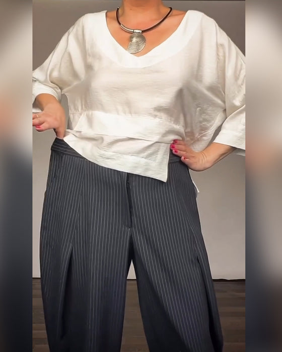 Kvällsbyxor Med Retro Strepp