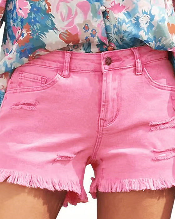 Shorts Rå Fåll Denim