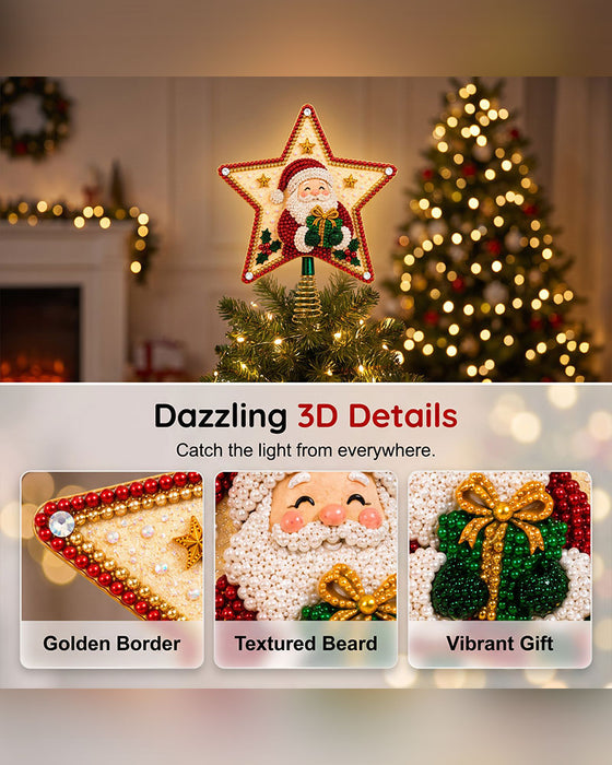 DIY Femuddig Stjärna Diamantmålning Julgranstopp