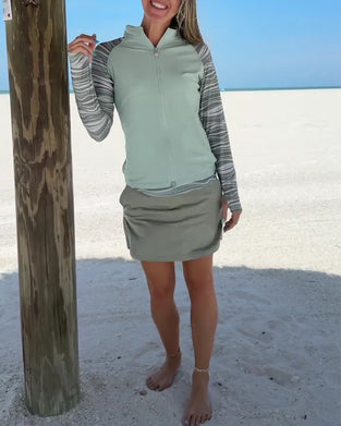 Linne & Badkjol Tredelad Baddräktset: Solskydd Sport