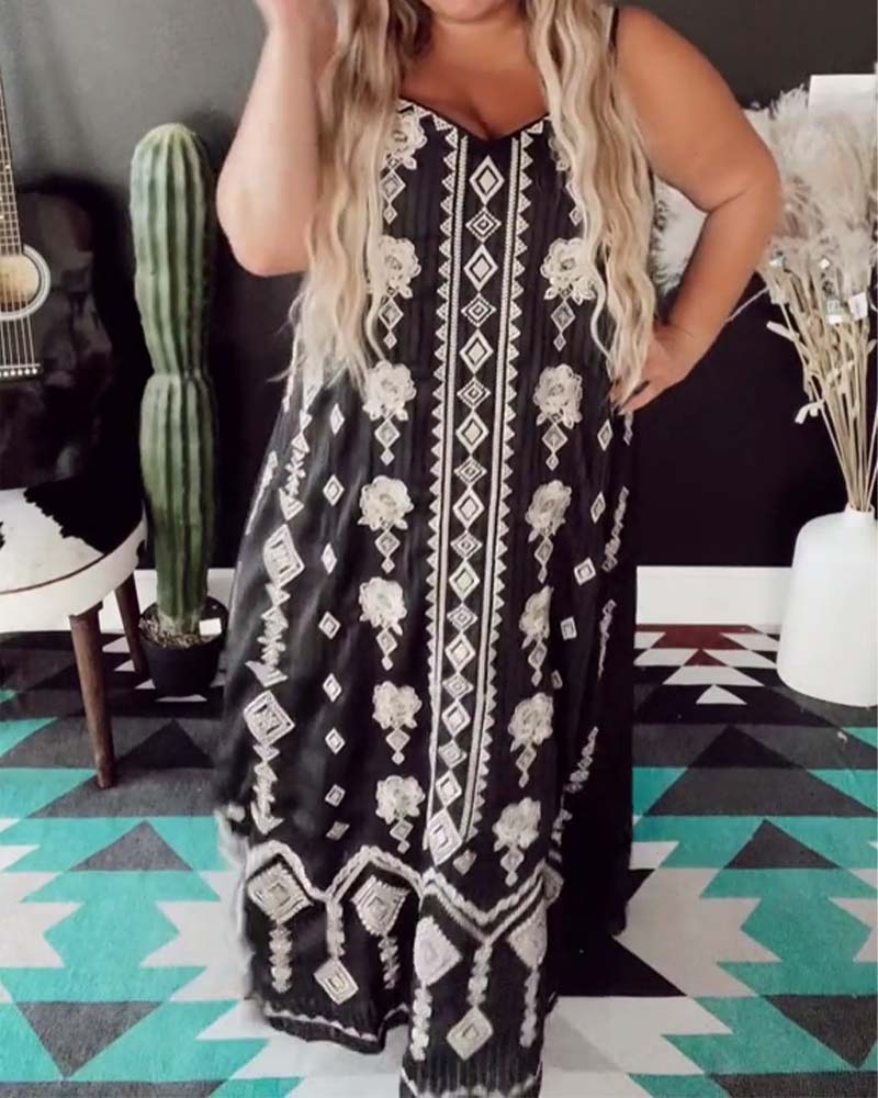 Klänning Spaghettiband Blommig Semester