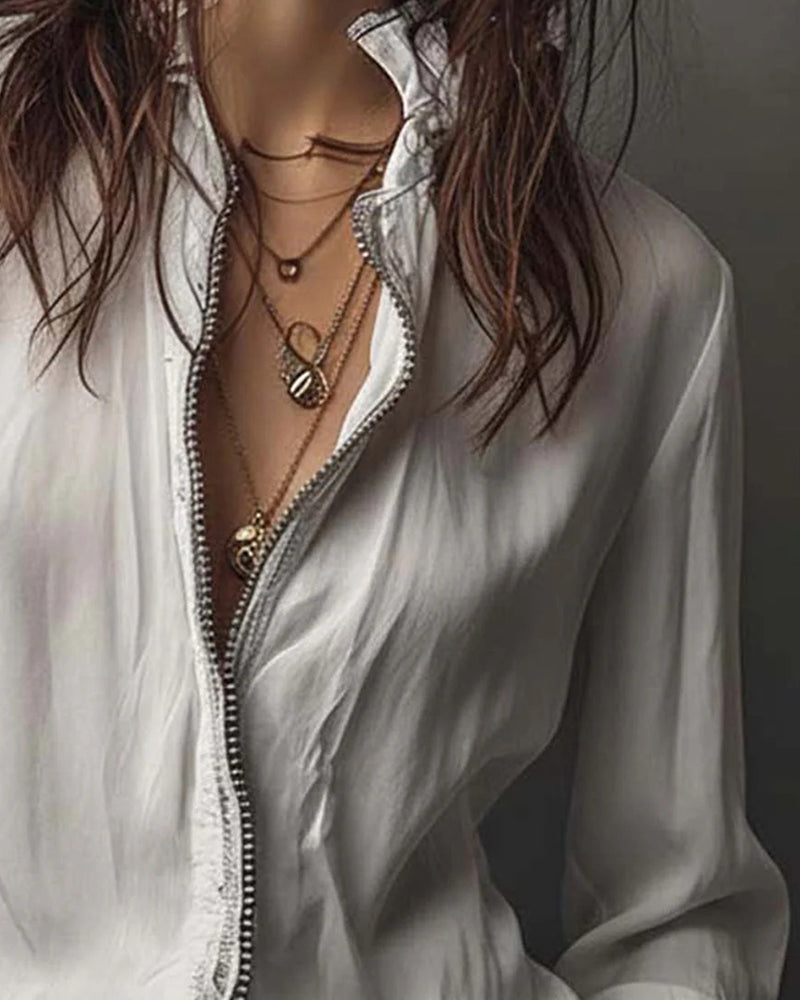 Blus Ståkrage Klocksärm