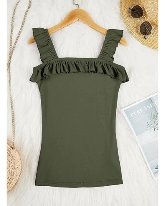 Cami Top Ruffle Kant Räfflad