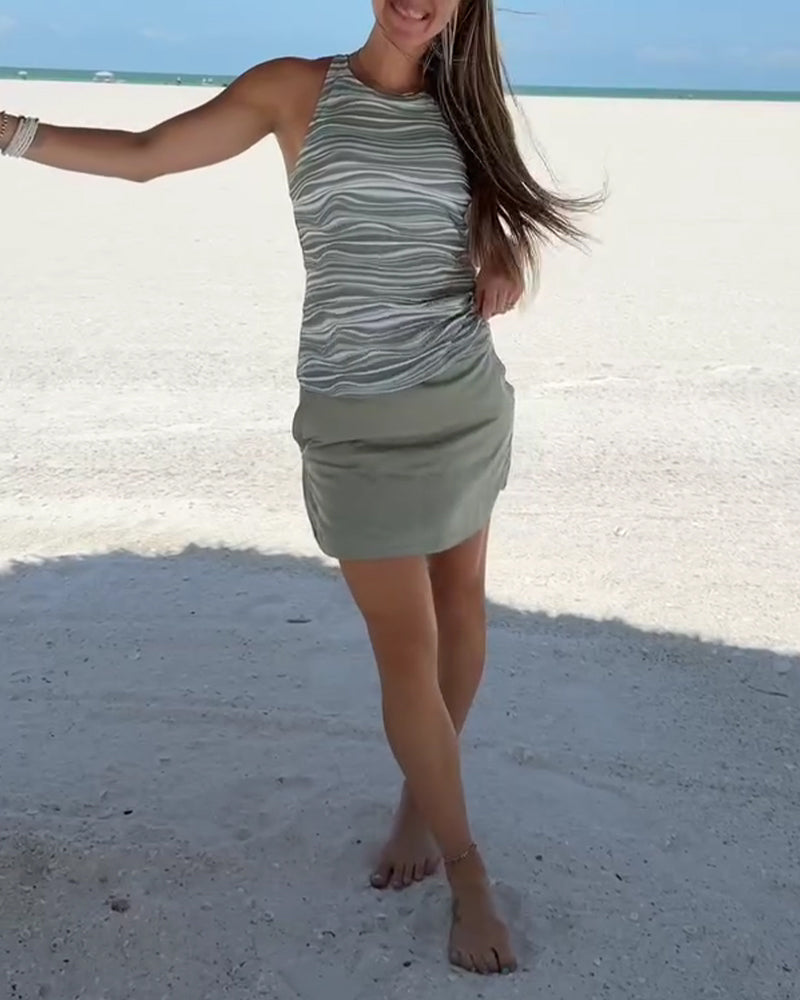 Linne & Badkjol Tredelad Baddräktset: Solskydd Sport