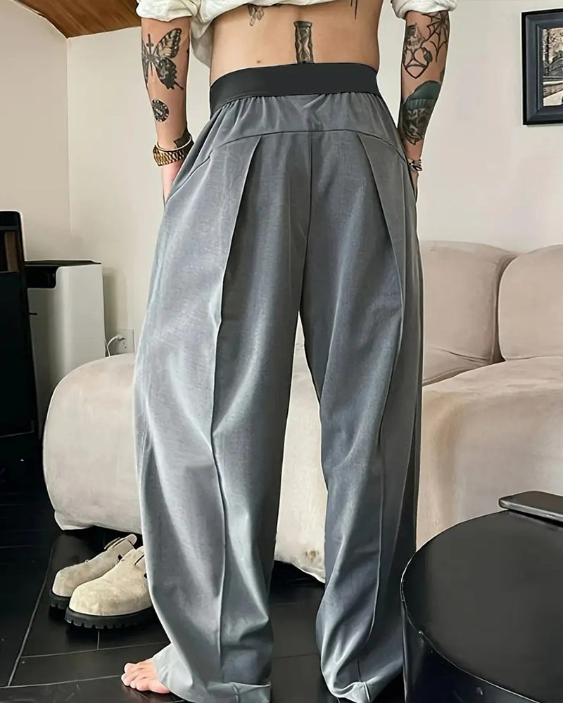 Byxor Färgblock Elastisk Midja Casual