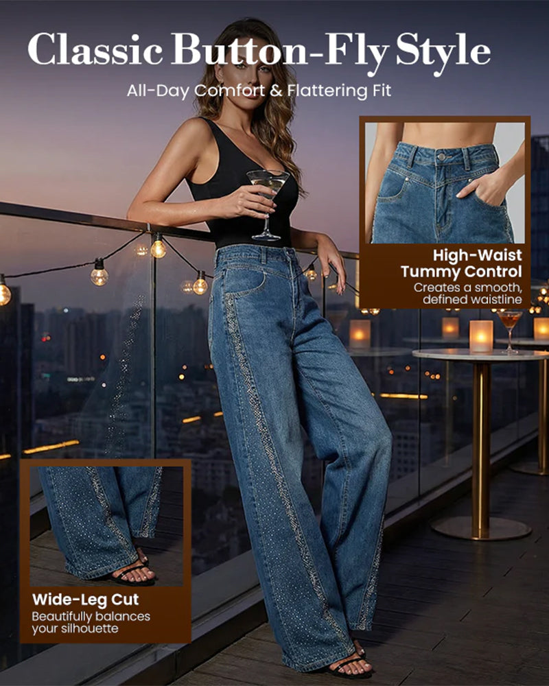 Jeans Lös Passform Tvättad Raka Ben