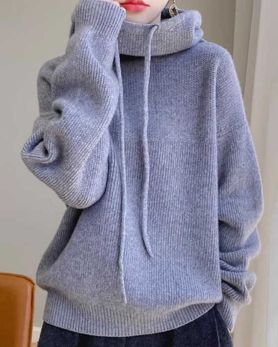 Tröja Cowl Krage Lång Ärm