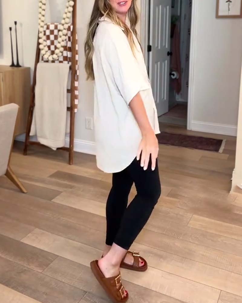 Skjorta Hel Knäpp-Ner Krage