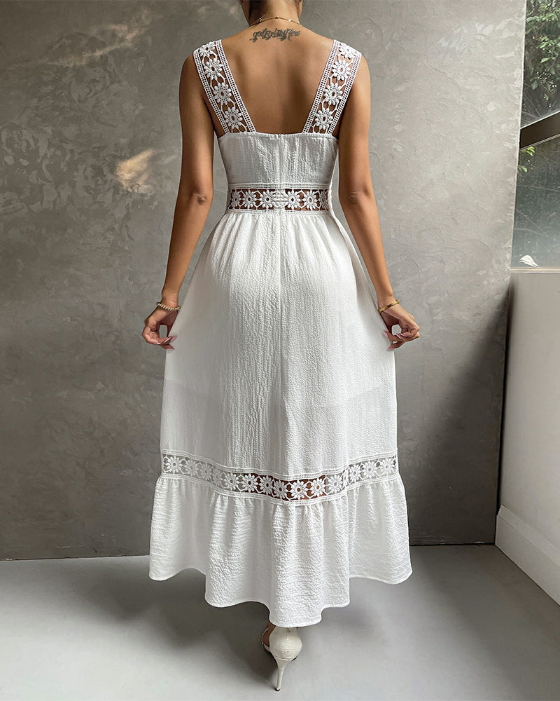 Klänning Spetskant Hålig Cami