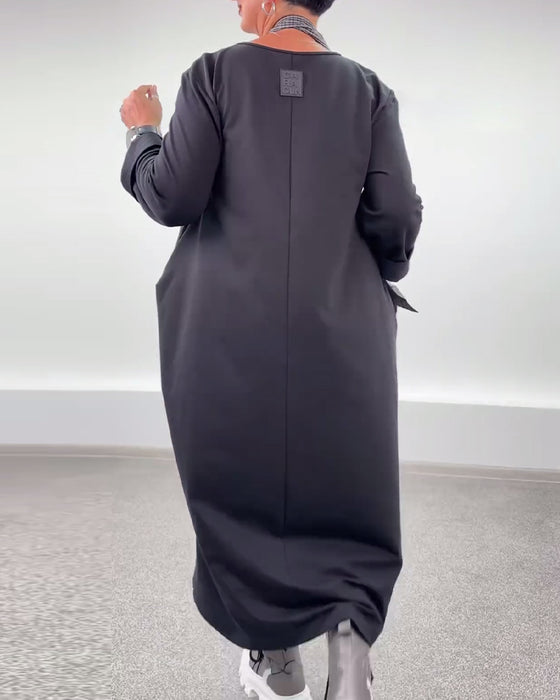 Klänning avslappnad mode lös halter neck