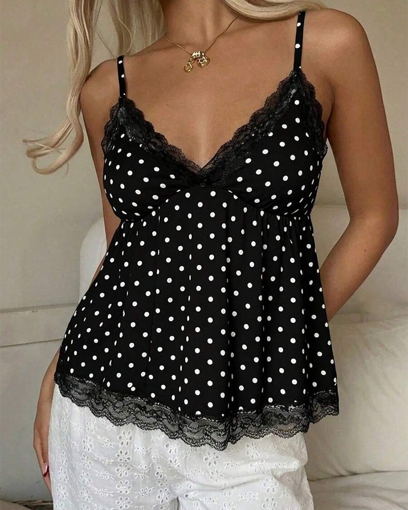 Cami Topp Prickig Spetskantad
