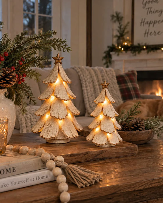 🎄🌙 Vintage Julgran Med Ljus Figur