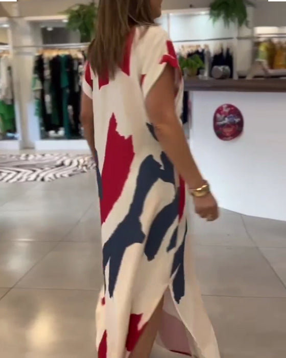 Klänning Kortärmad Tryckt