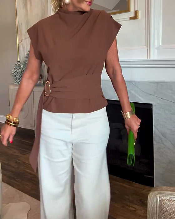 Figursyddad Enfärgad Blus