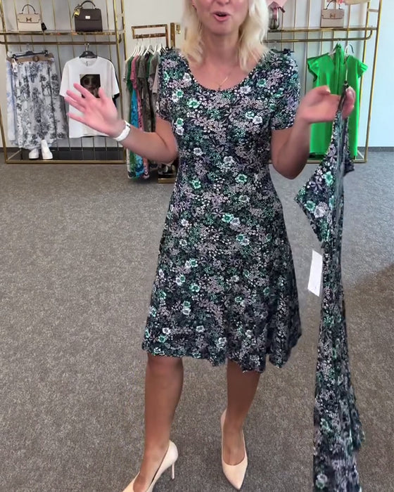 Klänning Stilfull Midjesmäck Tryckt