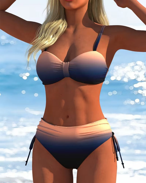 Bikini Gradient Mönster Dragsko Mode