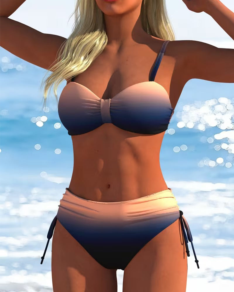 Bikini Gradient Mönster Dragsko Mode