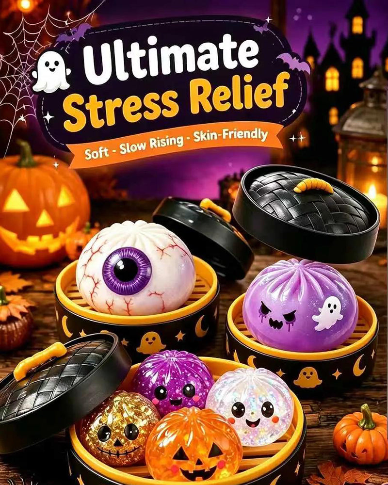 Halloween-Set Med Gulliga Läskiga Spök-Maruko-Mjuka Tryckleksaker, Miniatyr Bärbar Stressleksak, Sensoriska Produkter För Halloween-Tillbehör, Påfyllnad Till Festgodispåsar & Minipresenter