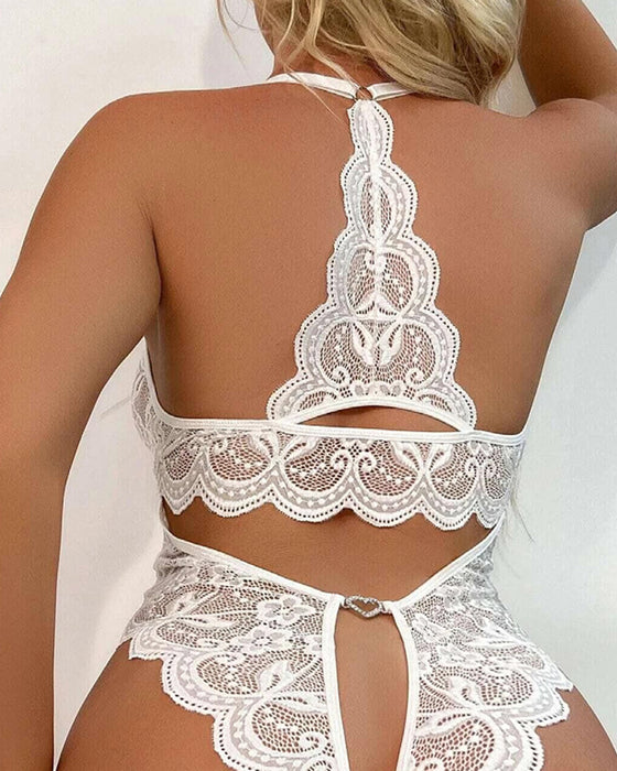 Öppen Gren Spetsig Sexig Pyjamas