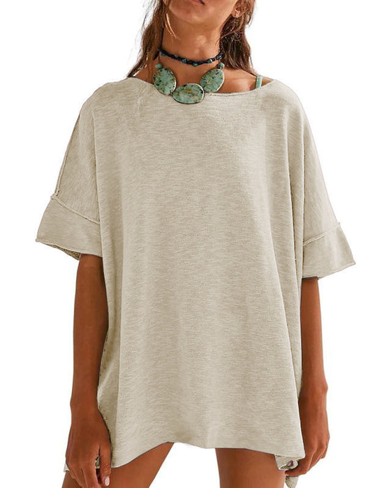 T-Shirt Enfärgad Lapptäcke Halv Ärm