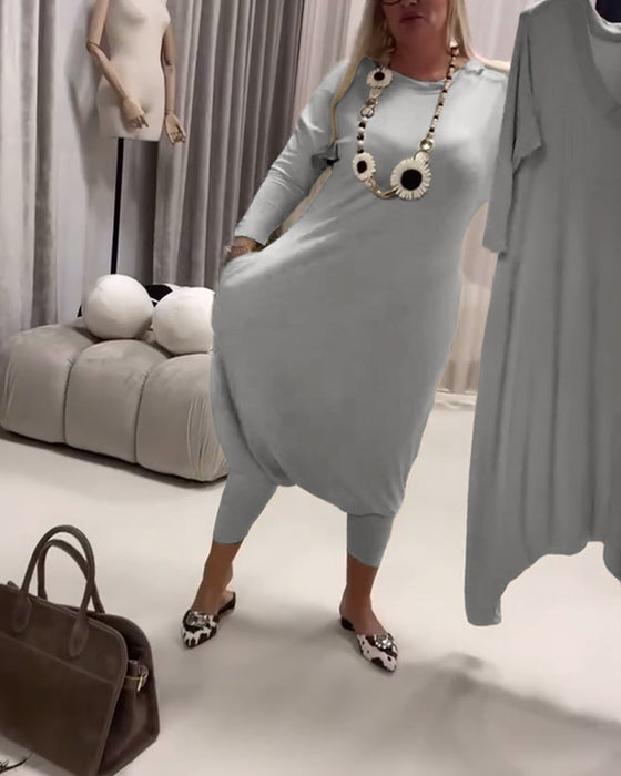 Jumpsuit Enfärgad Långärmad Avslappnad