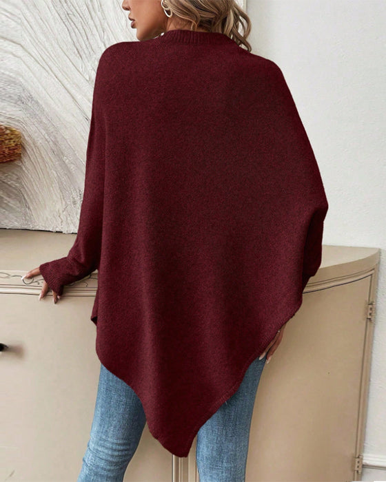 Floral Lössittande Tröja med Fladdermusärmar