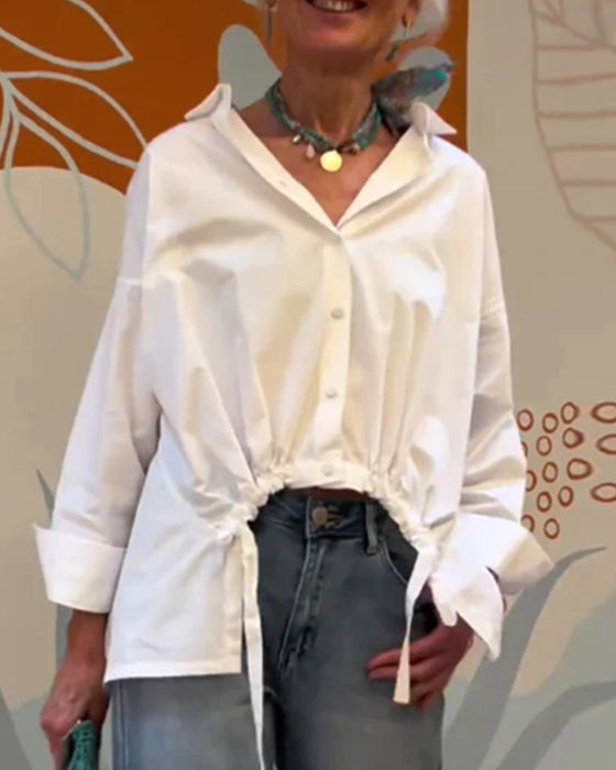 Pendlande enfärgad kavajtopp