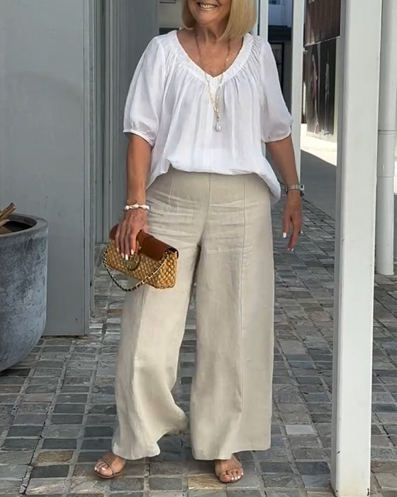 Set V-hals Casual Lata Byxor