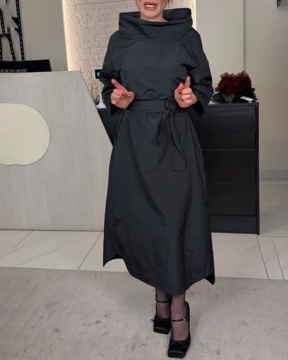 Klänning Vid Halsringning Förbindelse Moderiktig Lång